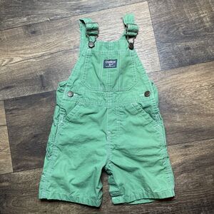 Oshkosh B’gosh Solid Green Jumper Overalls Short 24 Mo. Vestpak Vintage Unisex